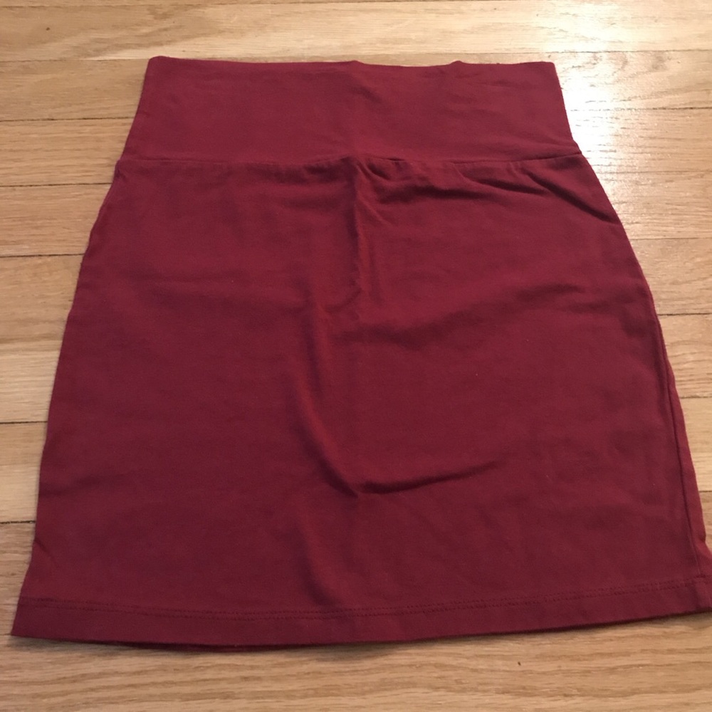 Dark red mini skirt